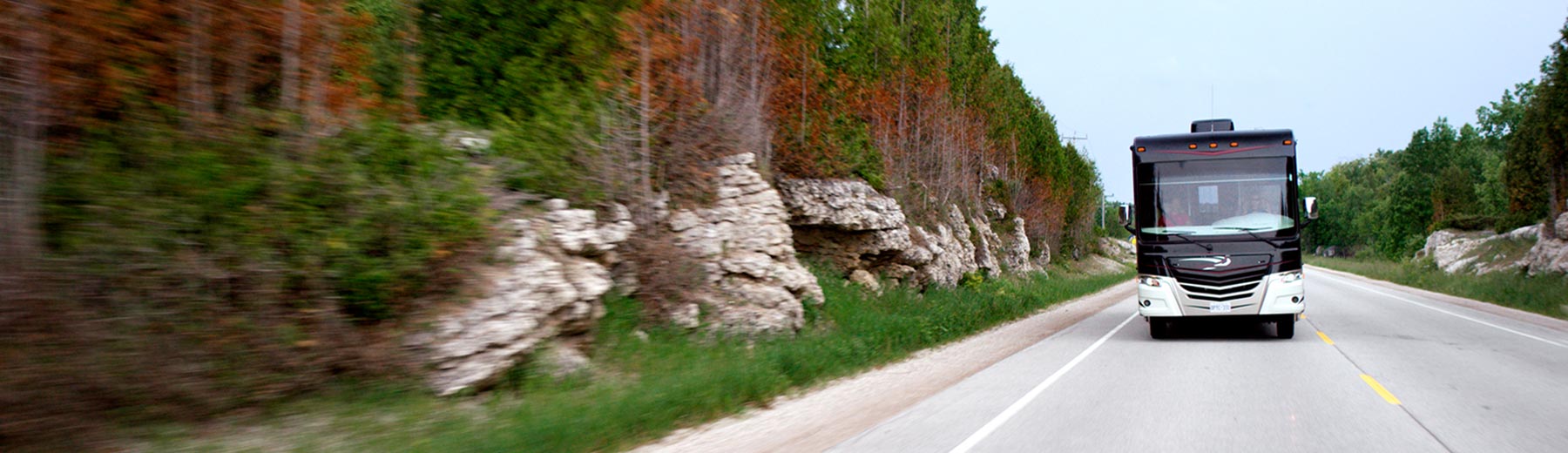 motorhome driving on road