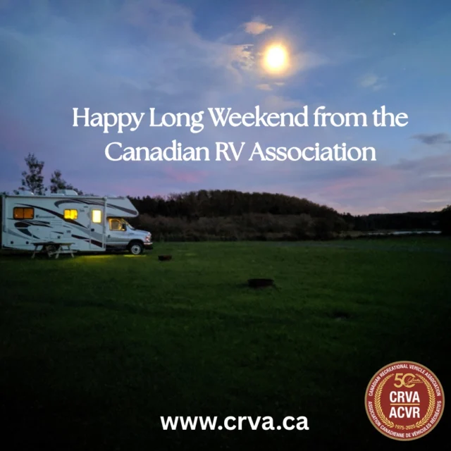 Happy Long Weekend, Canada from all of us at the Canadian RV Association! 

Whether you’re camping lakeside, on the road traveling, or relaxing at home — we hope you enjoy the holiday with friends, family, and loved ones! www.crva,ca

#LongWeekendVibes #GoRVingCanada #CampinCanada #RVDAofCanada