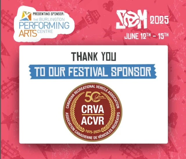 The @soundofmusicfest is back — and the Canadian Recreational Vehicle Association is proud to be a sponsor! As a Burlington-based organization, we’re thrilled to support one of our community’s biggest celebrations.

 Nothing says summer like great music, sunshine, and the open road — and that’s exactly what the RV lifestyle is all about. 🚐☀️🎸

Come drop by June 12th-15th, where we’ll be showcasing CRVA’s 50th Anniversary RV, the grand prize in our $100,000 giveaway in support of @CareCamps, a Canadian charity helping send children affected by cancer to camp.

🎟️ For just $25, you get a chance to win a brand-new RV and support a cause that changes lives. Catch some tunes, soak up the vibes, and come say hi — we’d love to share our passion for RVing with you!

🔗 www.crva.ca
🎫 Raffle Info: https://bit.ly/3ELndmR

#CanadianRVAssociation #CRVA50Years #SoundOfMusicFestival #RafflingForACause #RVLife #SummerOnWheels #CareCamps #SupportLocal #BurlingtonProud #CampinCanada #GoRVingCanada #RVDAofCanada